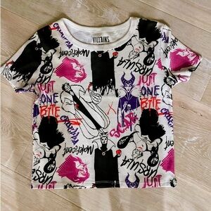 Disney Villains White and Purple Short Sleeve Tee